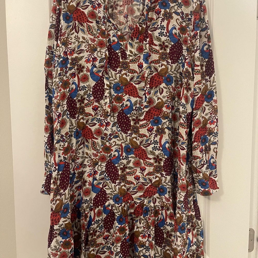 LOFT Multicolor Floral Long Sleeve Dress
